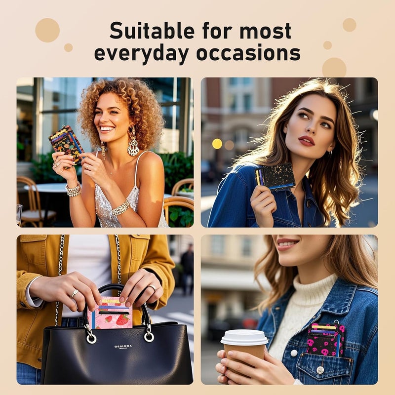 METALPHA Credit Card Holder Slim Wallet, Small Wallets Woman RFID Wallet Women, Front Pocket Cute Funny Mini Thin ID Card holders (winking kitty) - Image 4
